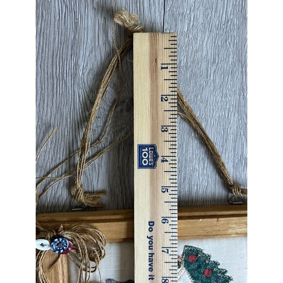 Country Cottagecore Santa Claus Christmas Wall Art Folk Art Decor Fabric Buttons - Picture 7 of 8